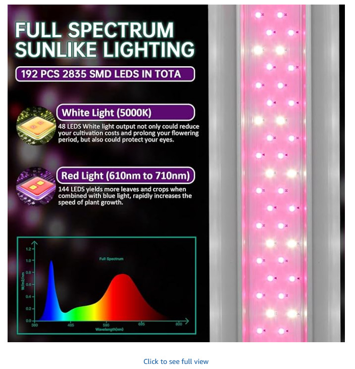 SZHLUX 6 Pack LED Integrated Growth Lamp 4FT 420W(6 * 70W), Pink Growing Light gallery