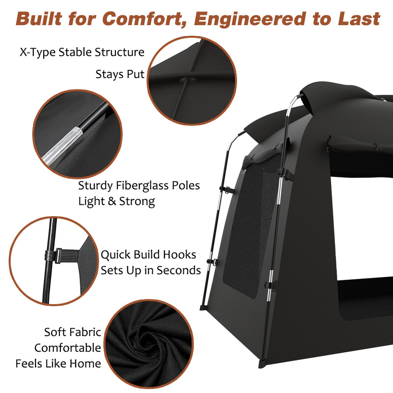 Blackout Bed Tent Private Space Sleeping Canopy Cubby Breathable Light Reduction gallery