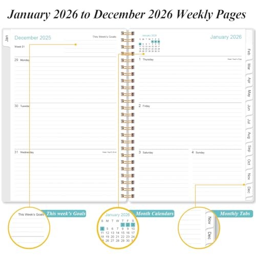 2026 Planner - Planner 2026 from January 2026 - December 6.4" x 8.5" Flower-F gallery