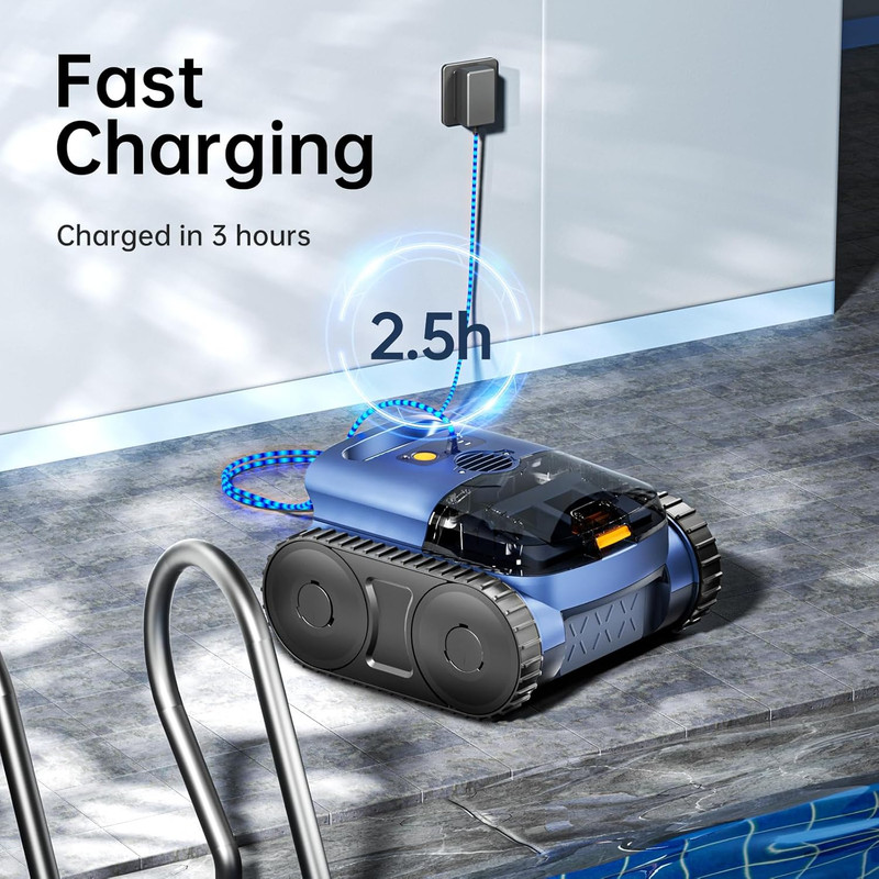 Robotic Pool Cleaner Robotic Pool Vacuum for Inground Pools Wall Climbing 180Min gallery
