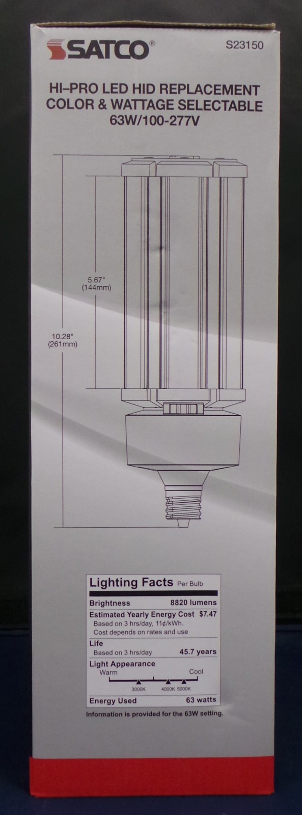 Satco LED HID Replacement 63/54/45 Wattage & CCT Selectable Mogul Base 100-277V gallery