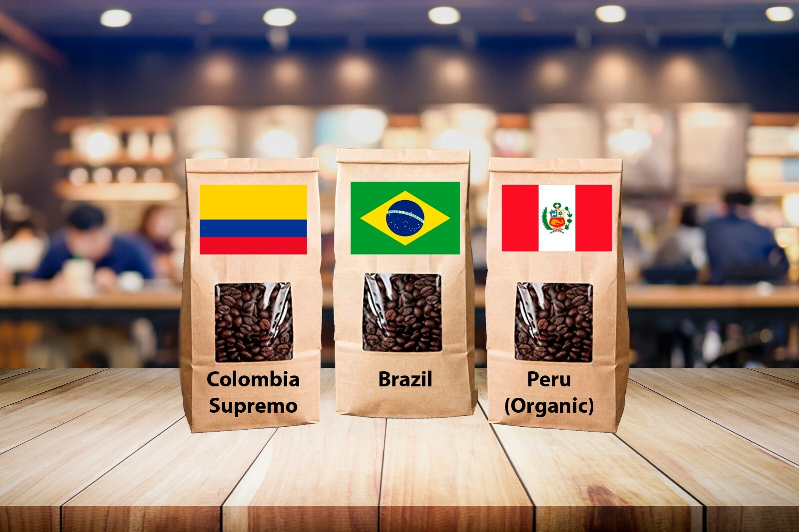3 LB BEST SELLER SAMPLE PACK PERU, BRAZIL, COLOMBIA ROASTED COFFEE - ARABICA gallery