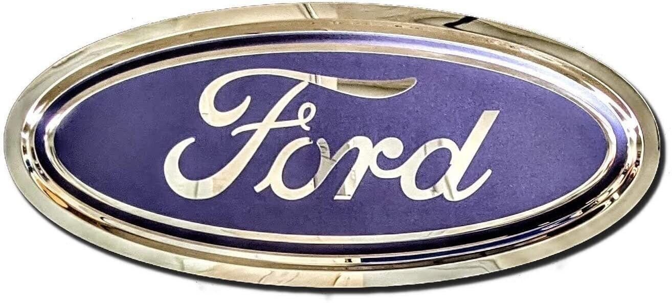 Ford Oval Emblem Wall Hanging Garage Sign 18x8 inches - Blue/Chrome gallery