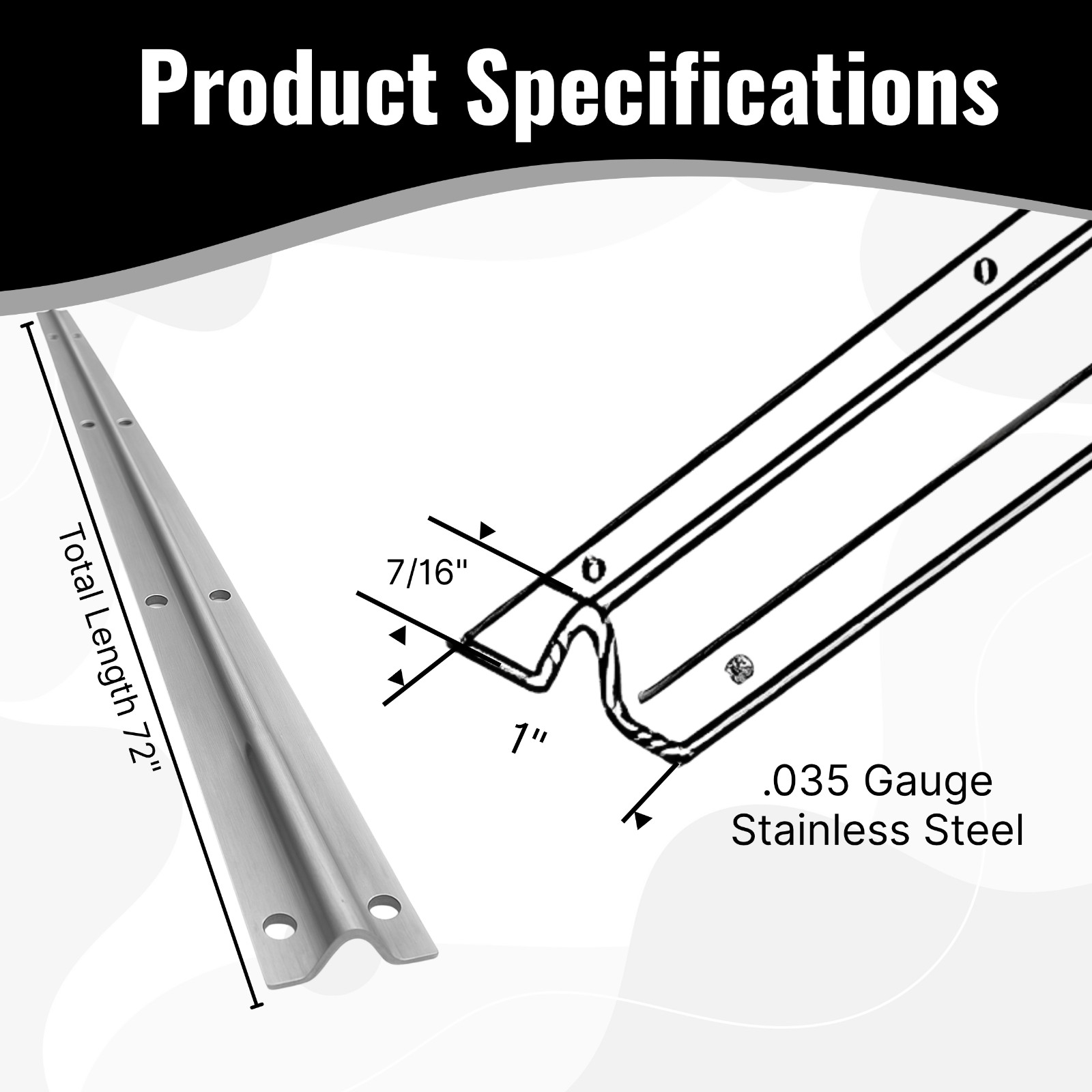 KC Hardware Sliding Glass Door Inverted V Bottom Track 72" gallery