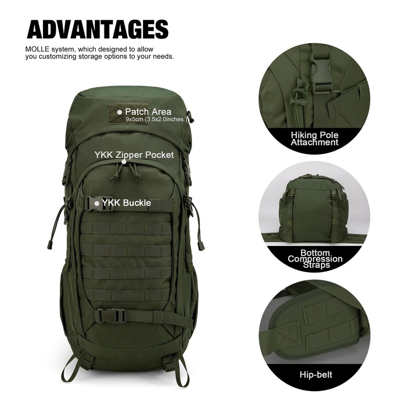 Mardingtop 50L Hiking Backpack,Backpacking Backpack with Rain Cover for Hikin... 4