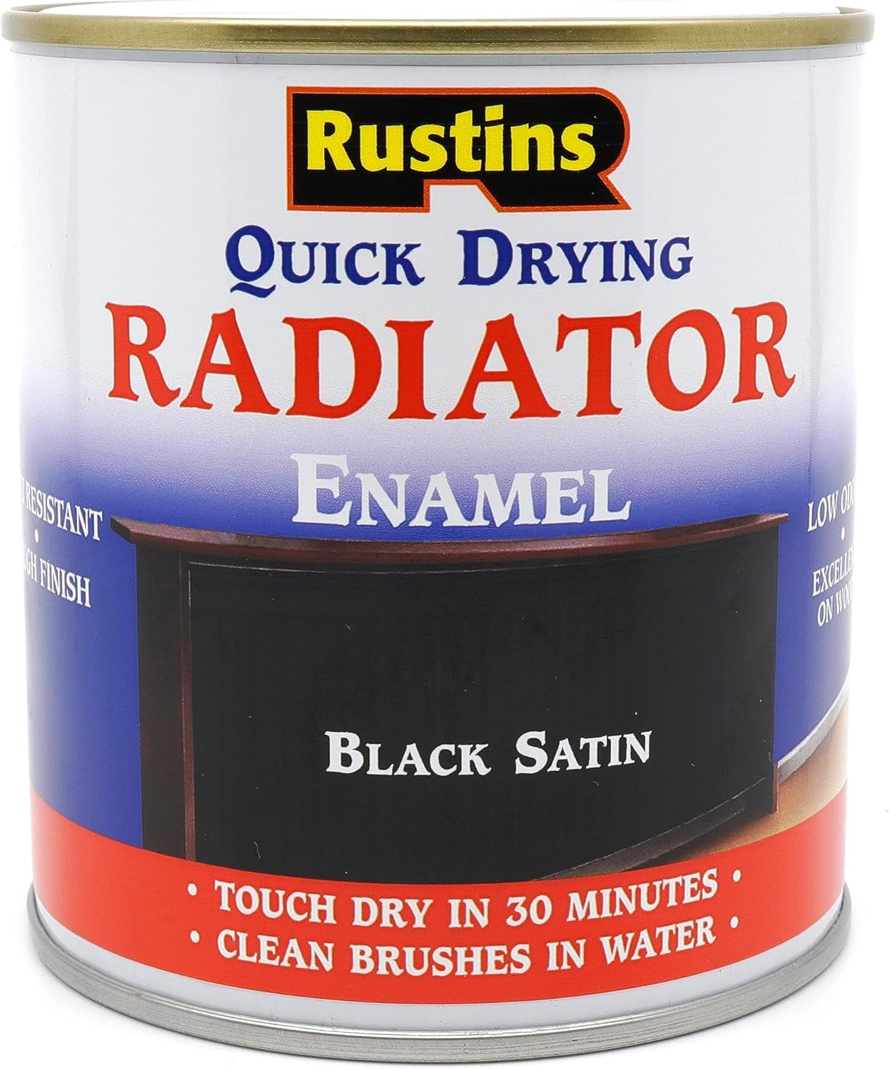 Quick Drying Radiator Enamel Satin, 250Ml, Black gallery