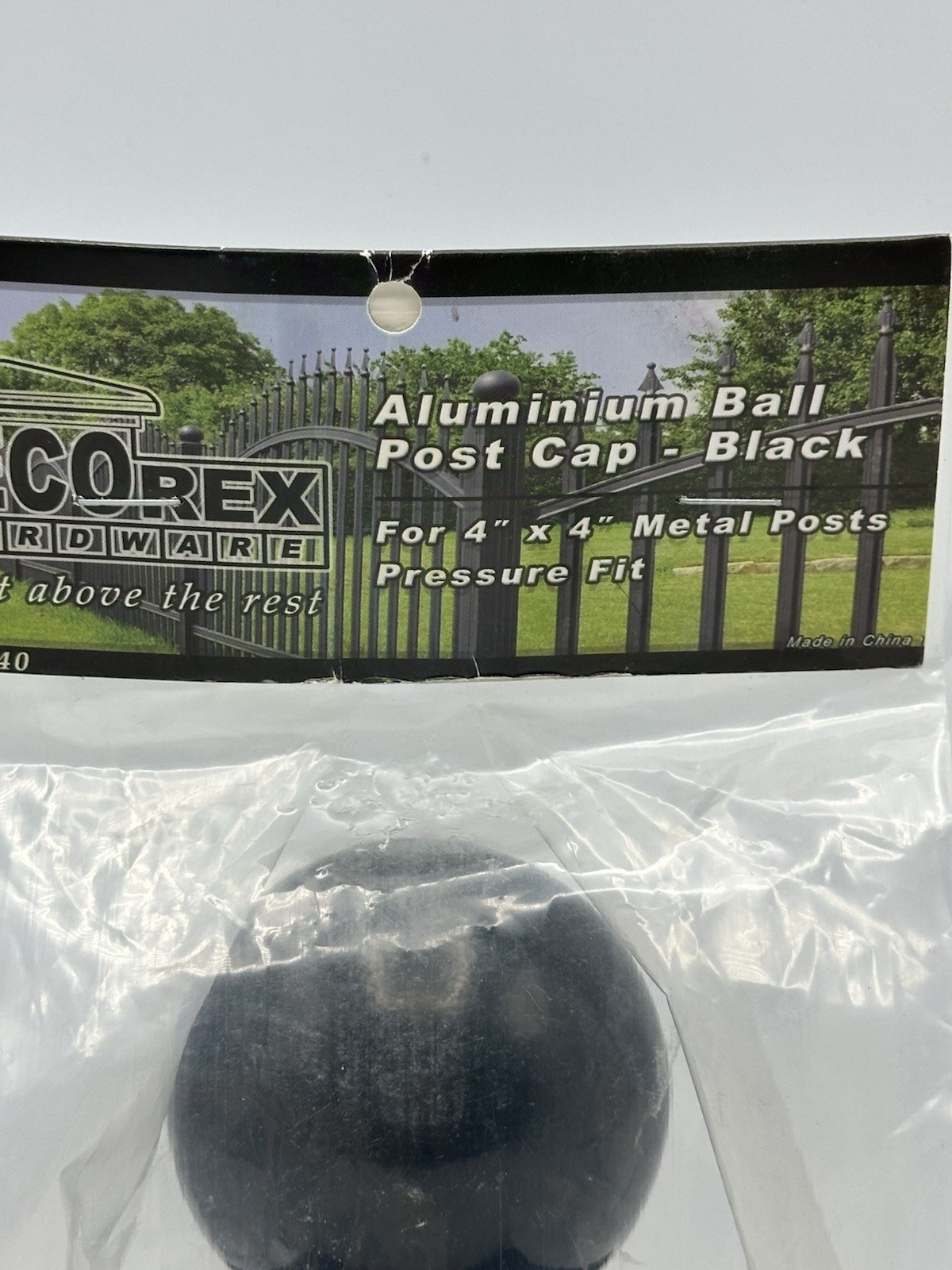 4" x 4" Decorex Hardware Aluminium Ball Top Post Cap for Metal Posts - Black gallery
