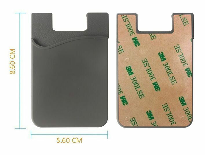 5pcs Pockets Cell Phone Credit Card Holder Wallet Sticker for Key Adhesive grey gallery
