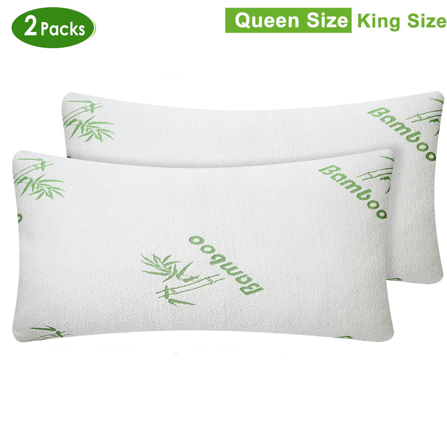 Bamboo Pillows 2 Pack King Queen Size Memory Foam Pillows Cooling Bed Pillow gallery