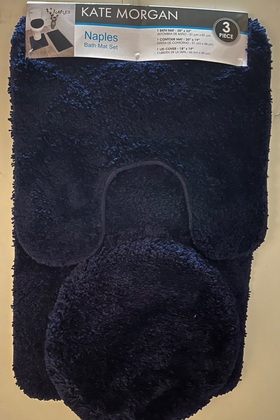 Kate Morgan 3 Piece Heavy Quality Plush Bath Rug, Contour Rug and Lid Cover Set gallery