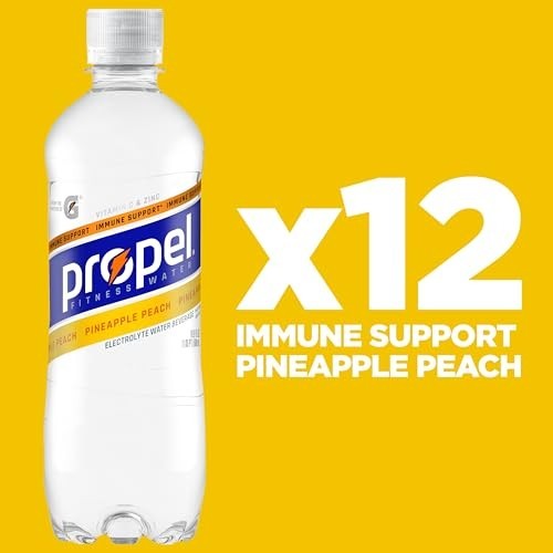 Propel Immune Support Electrolyte Drinking Water Pineapple Peach, 16.9 fl oz, 12 gallery