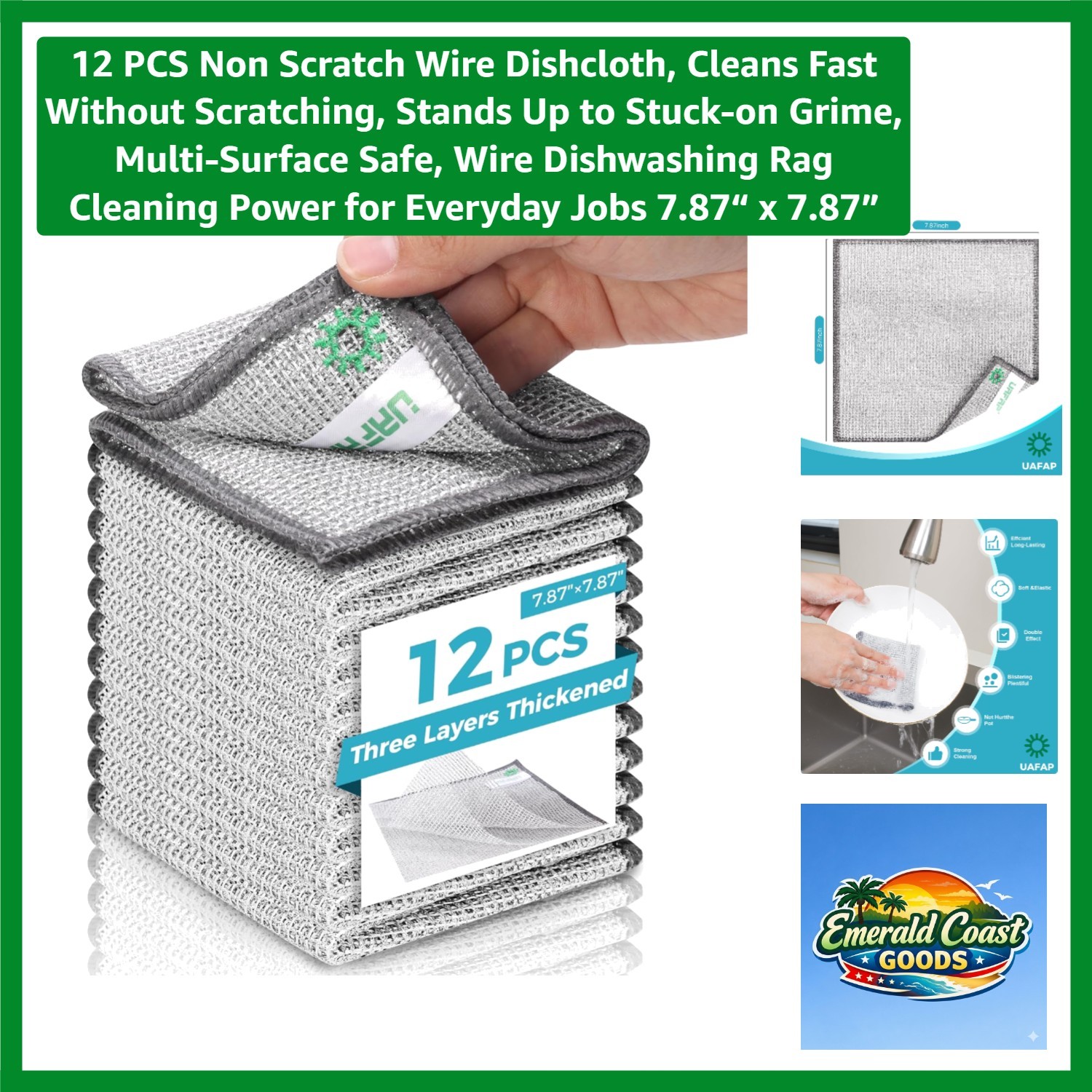 High-Quality, Skin-Friendly Non-Scratch Dishcloths - 12 Pack for Heavy Duty Use gallery