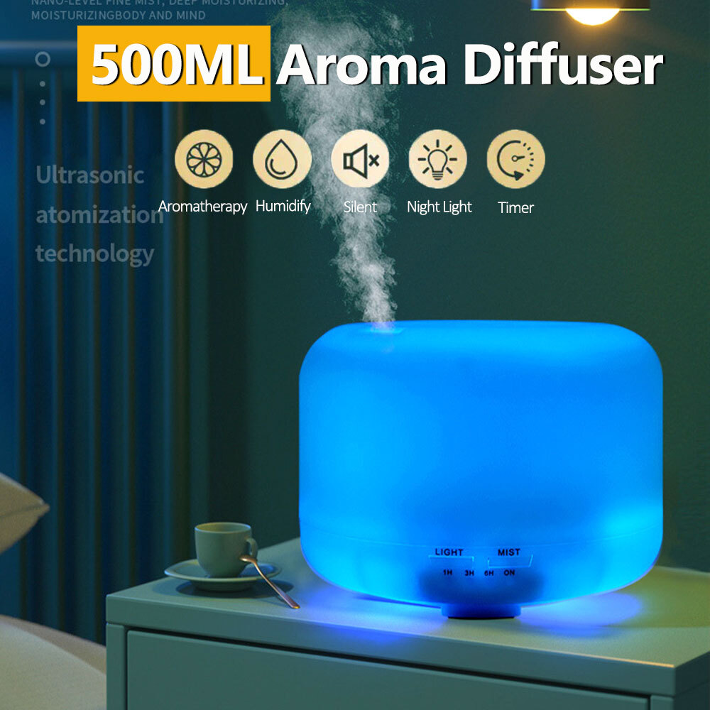 500ml Essential Oil Aroma Diffuser for Large Room LED Humidifier Air Purifier gallery
