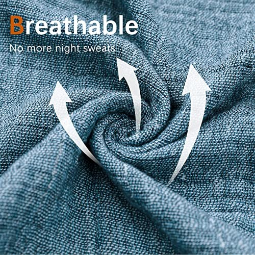 SE SOFTEXLY Cotton Muslin Throw Blanket for Adults,Breathable 4-Layer Yarn Dyed gallery