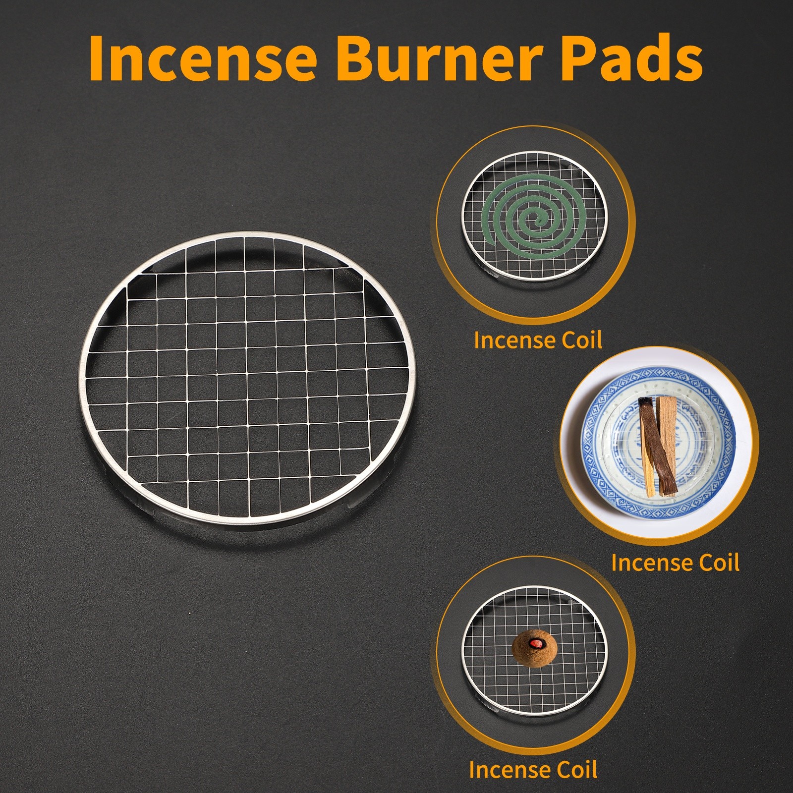 10Pcs Incense Burner Pads, 6cm Burner Mesh Screen for 2 Hours gallery