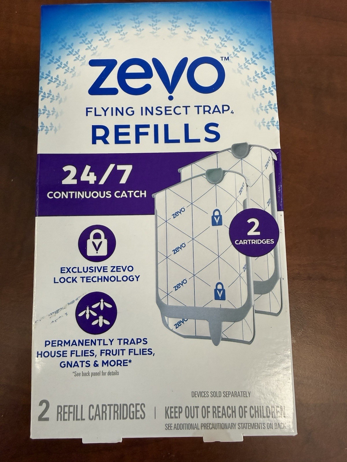 Zevo Flying Insect Trap (1 Plug-in Base + 7 Cartridges) Featuring Blue UV Light gallery