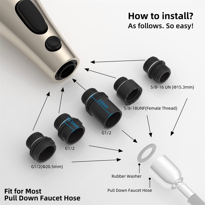 Kitchen Faucet Head Replacement,Pull Down Kitchen Spray Head Sink Spray Nozzle gallery