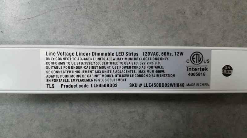 UNDER CABINET Dimmable LED Strip Super Bright 12W 18" 30 LED 4000K Cool White gallery