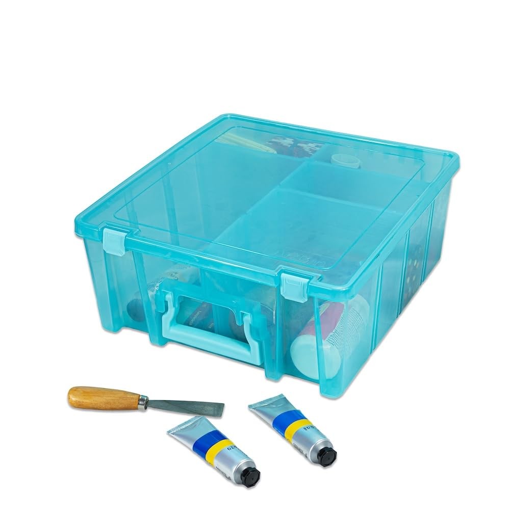 Super Satchel Compartment Box Stackable Durable Art Storage With 8 Removable Com gallery