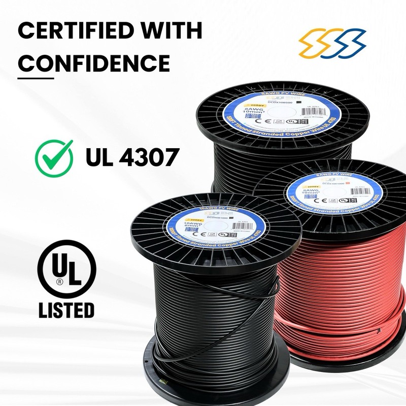 2000V PV Wire Tinned Stranded Copper - 8/10/12 AWG - Black/Red - 300 to 1000FT gallery