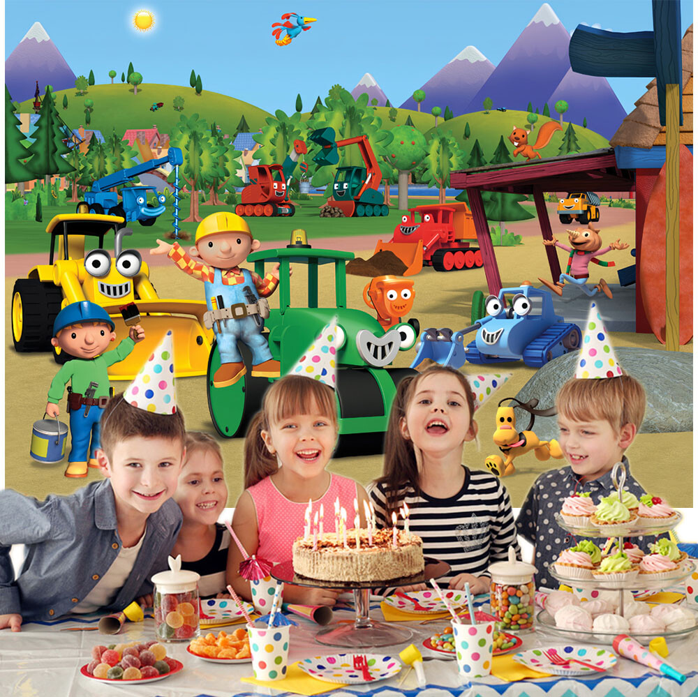 Bob the Builder Party Supplies Backdrop Banner Poster Vinyl 5x3ft Birthday Gift gallery