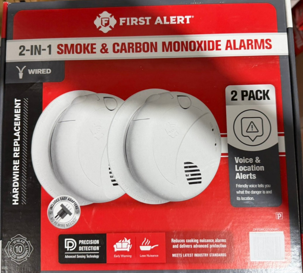 First Alert 2 Pack 2-in-1 Smoke & Carbon Monoxide Alarms w/ Voice Alerts gallery