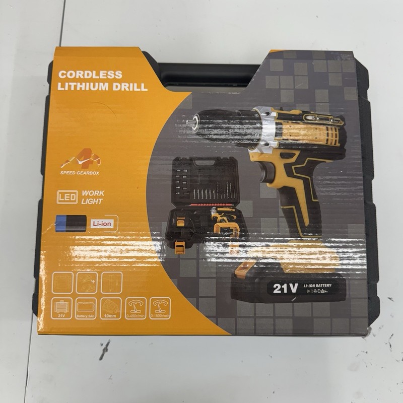 ⚡️Cordless Lithium-Ion Drill/Driver 21V LED Work Light, Carry Case, Bits⚡️ gallery