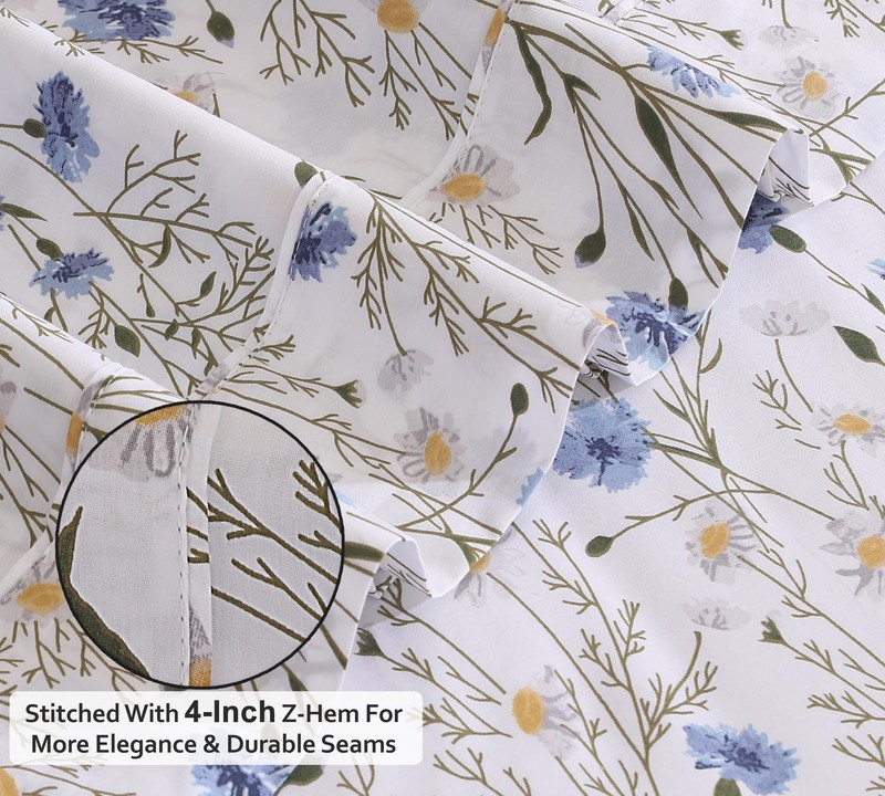 RUVANTI 100% Cotton Sheets Queen Size Set - Cooling Percale Bed Sheets - Cris... gallery