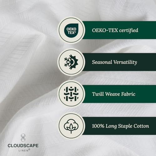 Cloud Scape Linen Herringbone Cotton Throw Blanket for Throw (50" x 70") White gallery