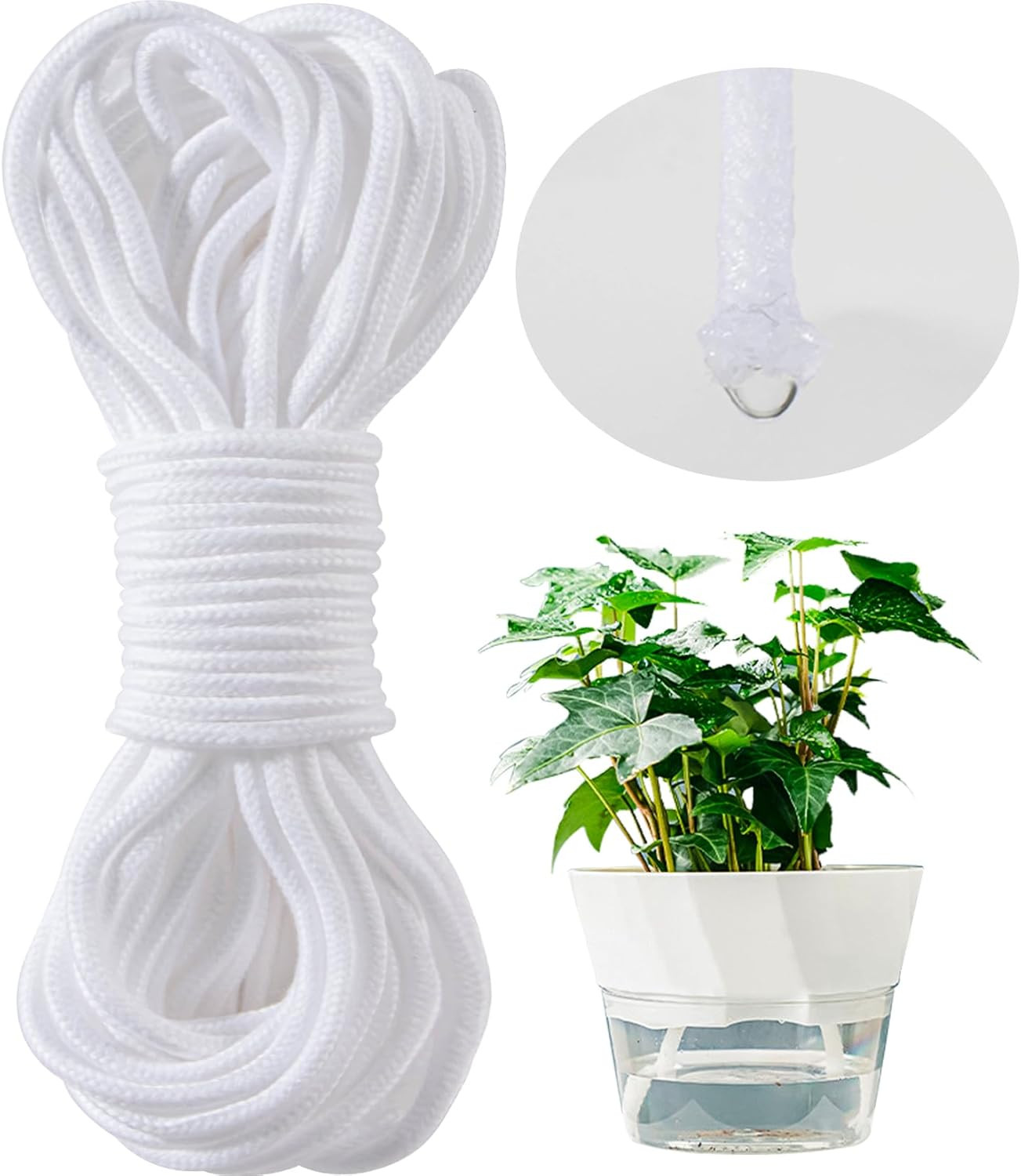 50Ft 1/4 Inch Self Watering Capillary Wick Cord Vacation Plant Waterer Rope gallery