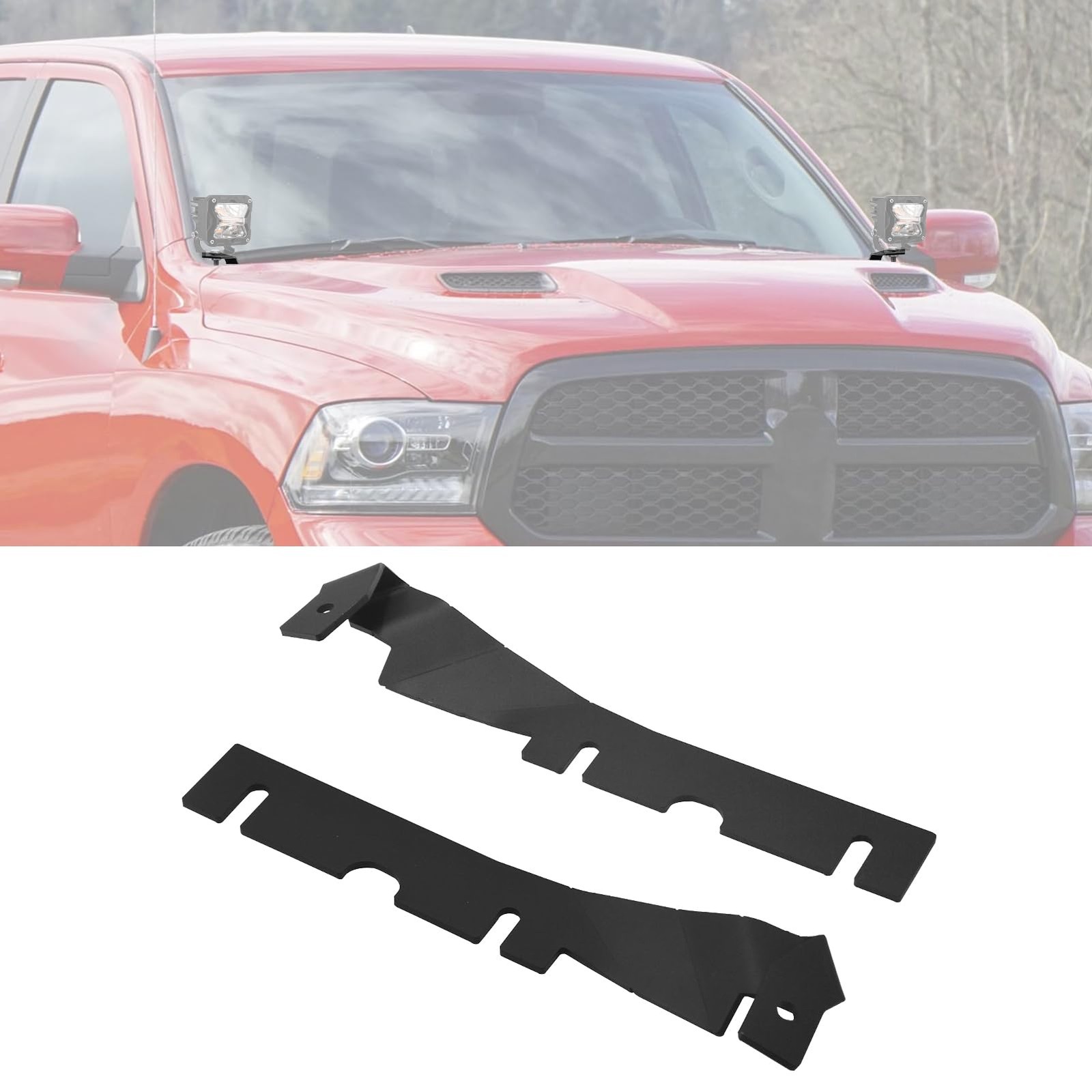 Upper Hood Mount Brackets Ditch LED Light Bracket Compatible with Dodge Ram 1... gallery