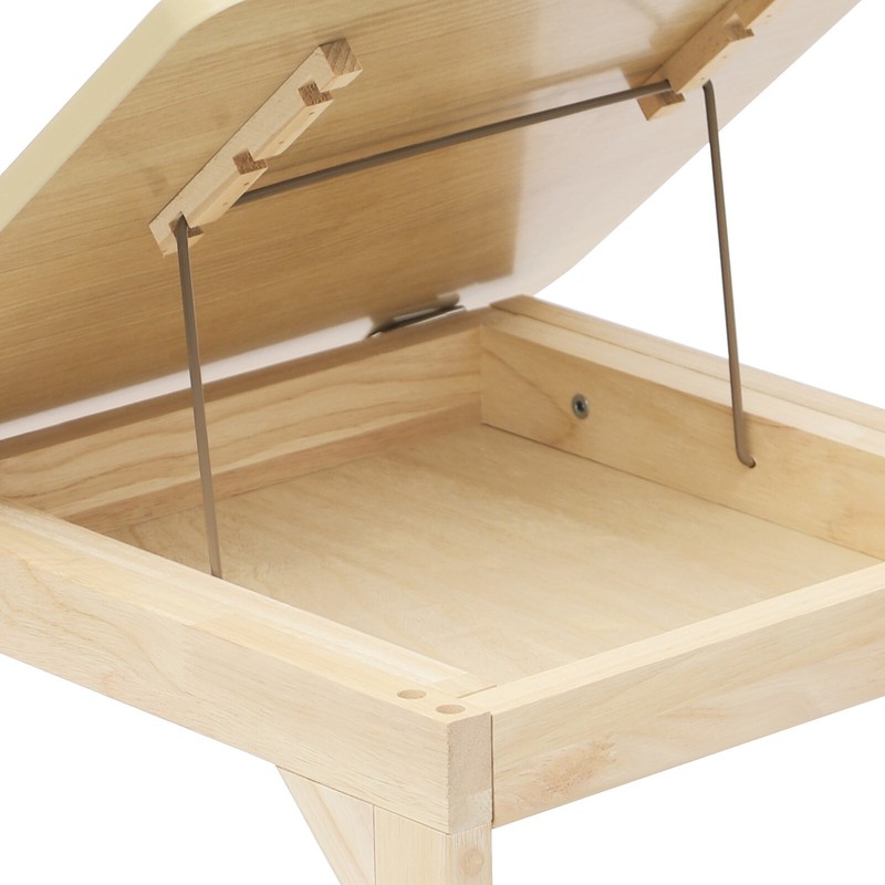 Movable Solid Wood Home Side Square Folding Coffee Side Table Adjustable Angle gallery
