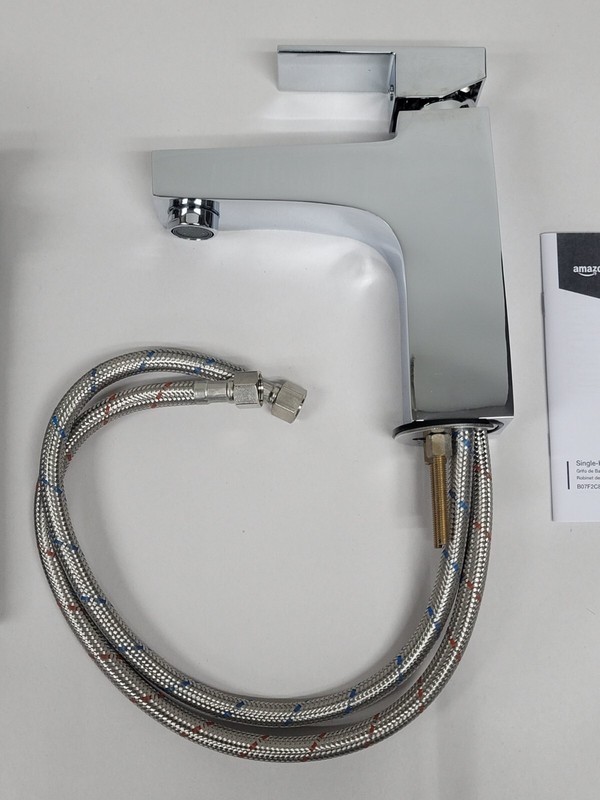 Amazon Basics Single-Handled Modern Bathroom Faucet, Polished Chrome gallery
