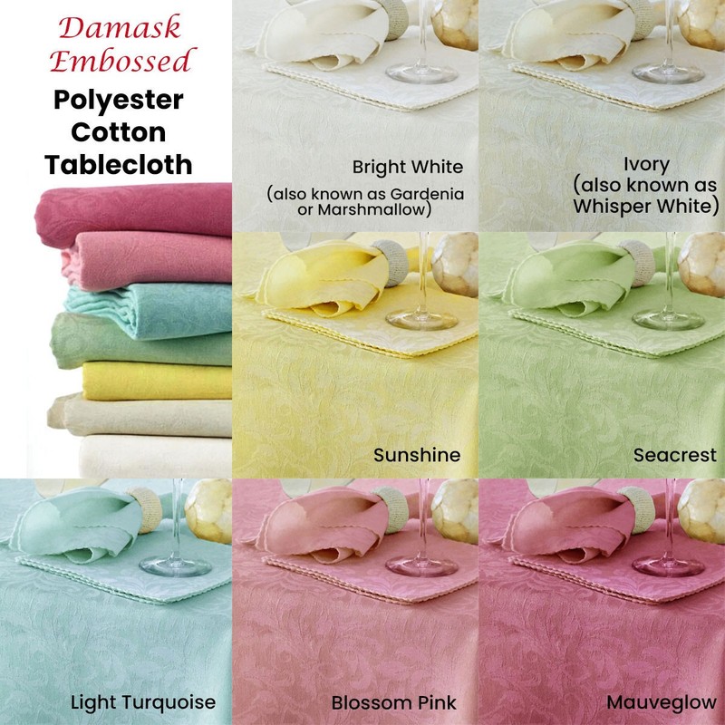Damask Embossed Polyester Cotton Tablecloth by Hoydu gallery