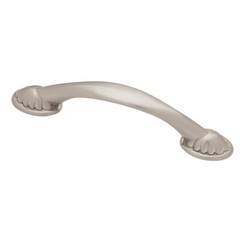 (12-Pack) 3″ or 3-3/4″ Dual Mount Shell Pull Satin Nickel