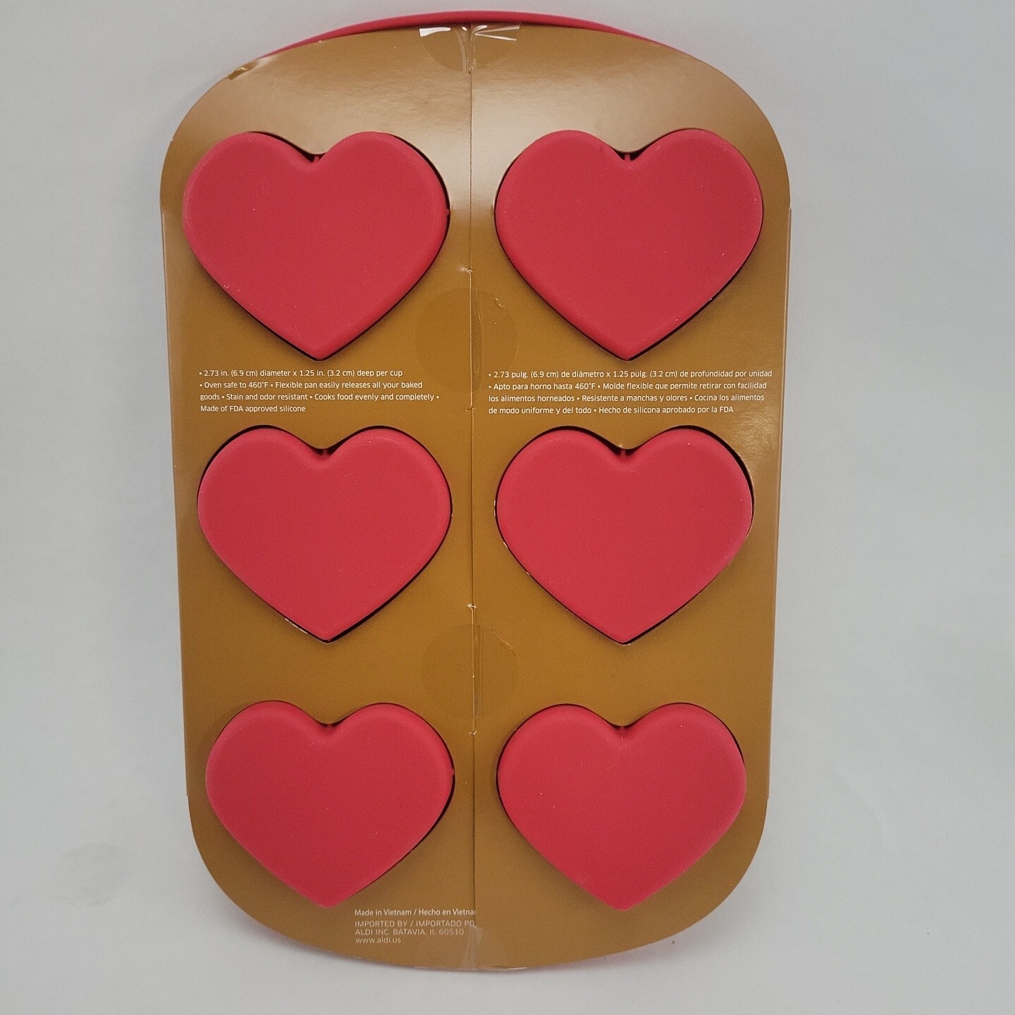 Crofton Silicone Bakeware, Heart-Shaped 6 Cake Pan 100 FDA Approved Silicon gallery