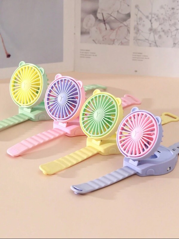 1pc Portable Watch Shape Cartoon Mini Fan gallery