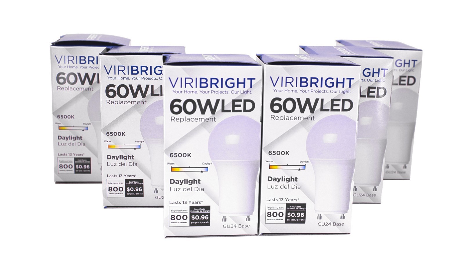 GU24 LED Bulbs 6-Pack 9W 800LM 6500K Daylight 120V - Open Box - FREE Shipping gallery