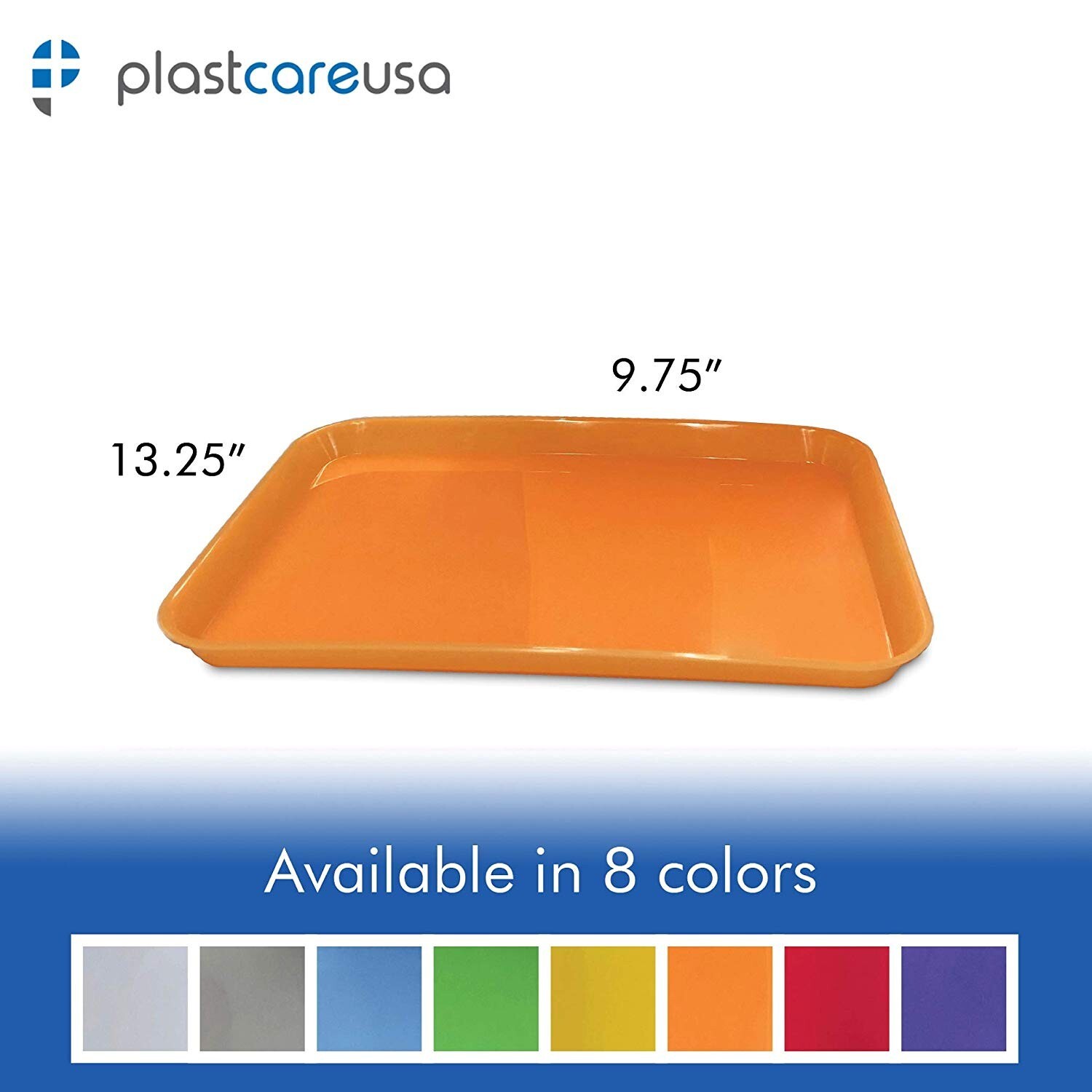 Plastic Eating Food Serving Tray for Cafeteria Lunch Kids 13.25" x 9.75", Orange gallery