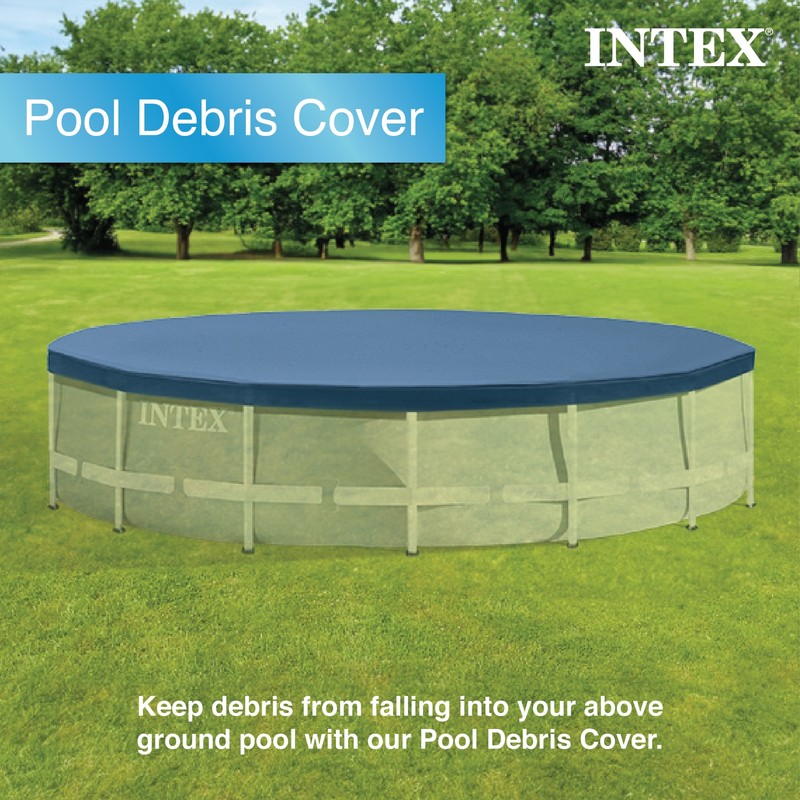 Intex 15' Round Frame Above Ground Pool Debris Cover with Drain Holes (Open Box) gallery