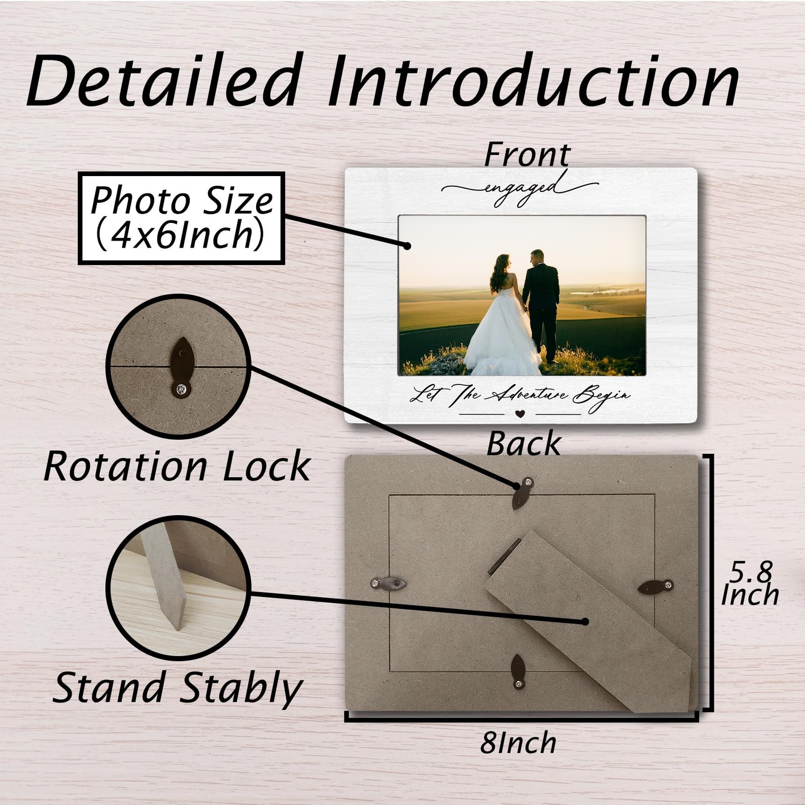 Engagement 4x6 Picture Frame Just Engaged Gift Engagement Gifts for CouplesWe... gallery