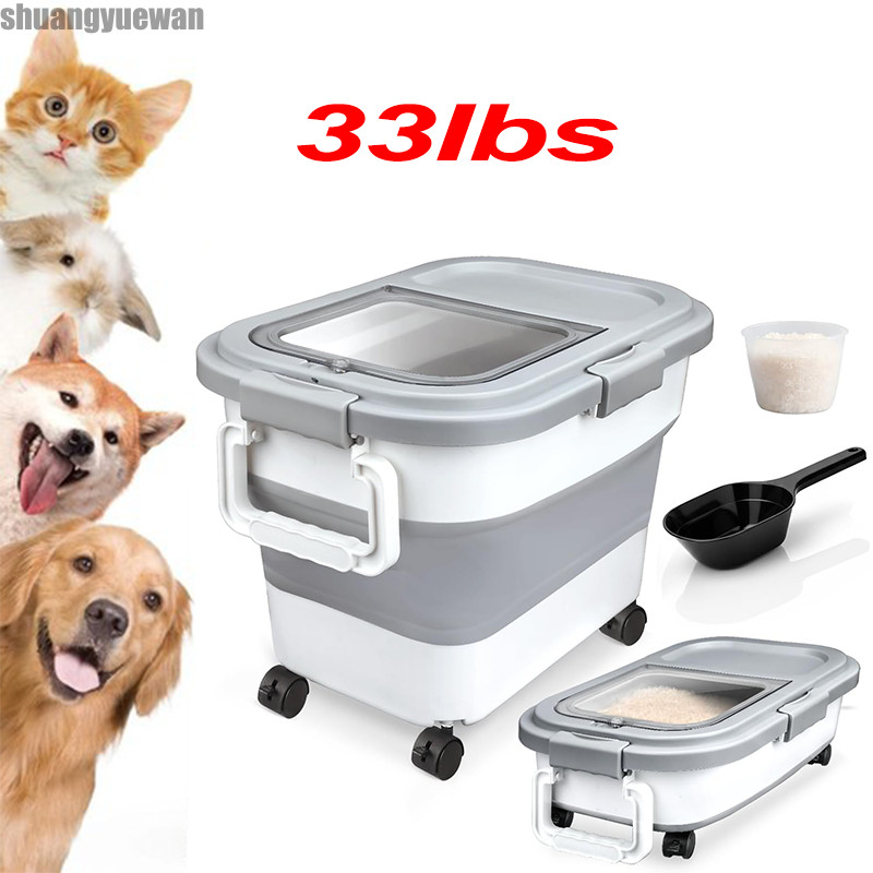 Dog Food Storage Container Collapsible Food Storage Containers w/ Wheels & Scoop gallery