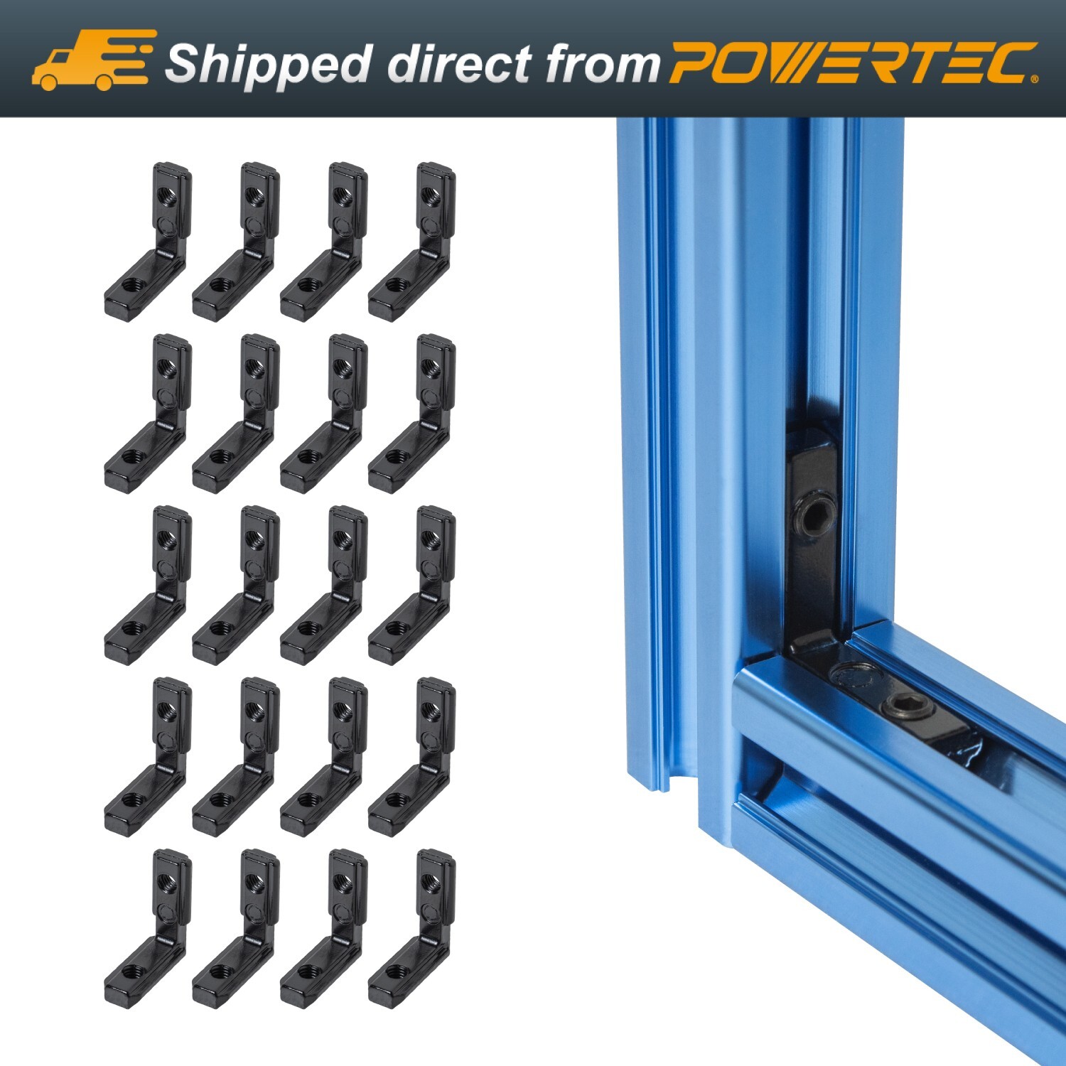POWERTEC L-Shape Interior Inside Corner Connector Joint Bracket 20 Sets (74006) gallery