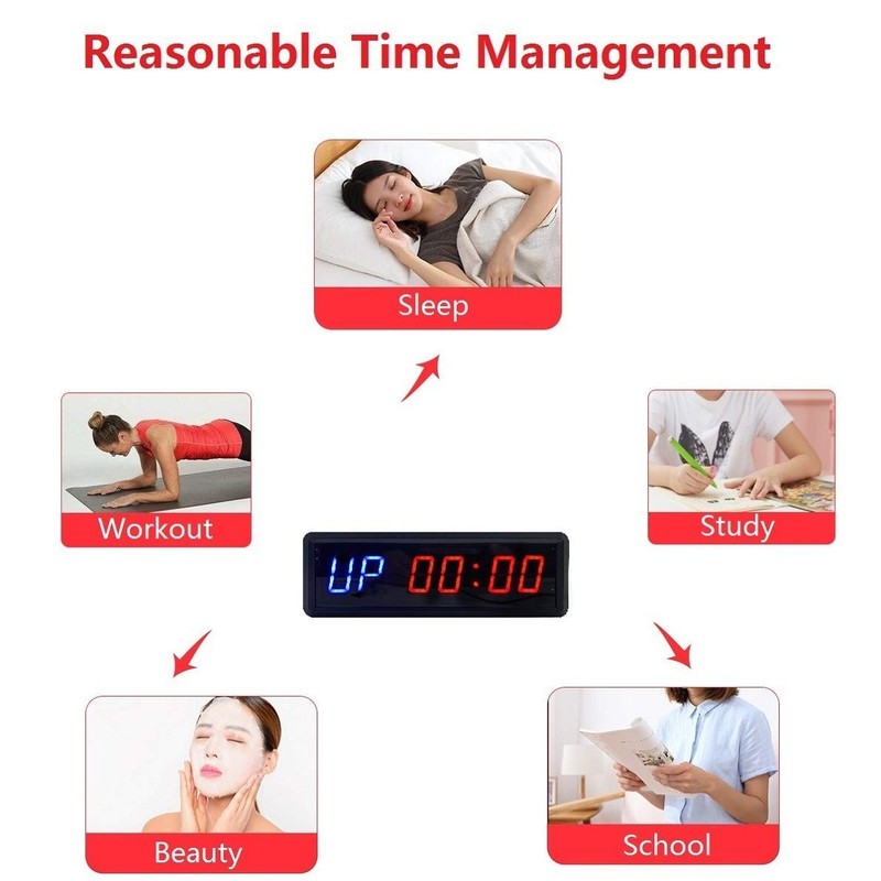 LED Countdown/Up Timer Clock Stopwatch with Remote Control for Home Gym Fitness gallery