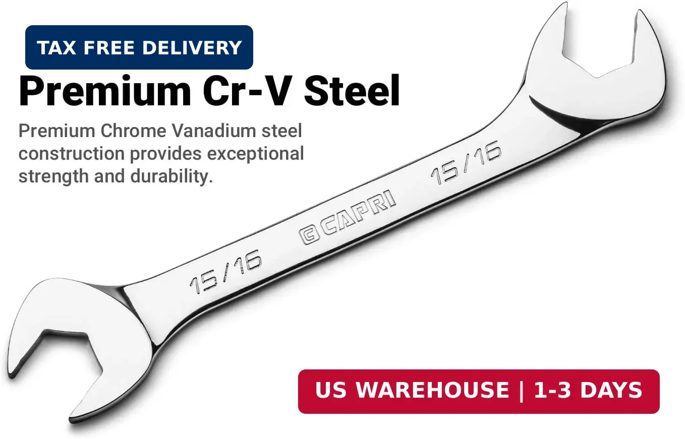 Capri Tools 7/8 in. Angle Open End Wrench, 30° and 60° angles, SAE gallery