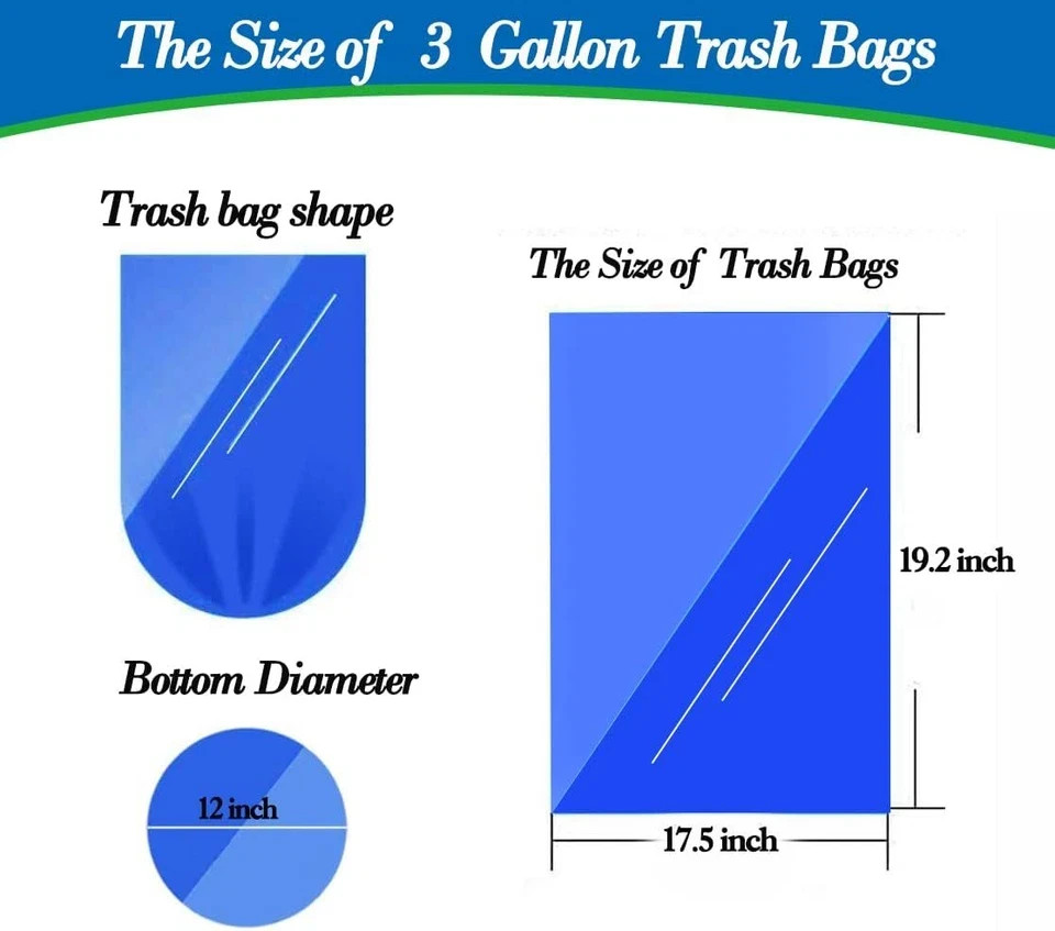 3 Gallon Clear Trash Can Liners,Small Clear Garbage Bags 300,Extra Strong 2.6,3 gallery