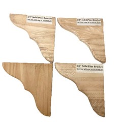 Solid Pine Unfinished Wood 3/4” Bracket For Up To 10” Shelf Set Of 4 NEW