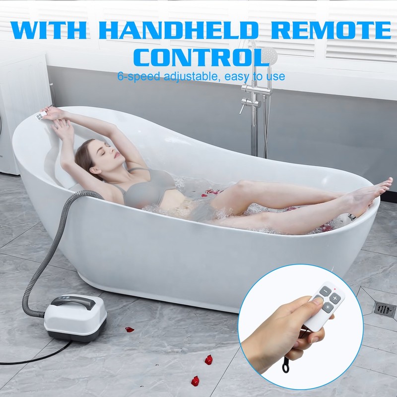 Spa Bubble Bath Machine Adjustable 6 Speed Bubbles Inflatable Pillow Non-slip gallery