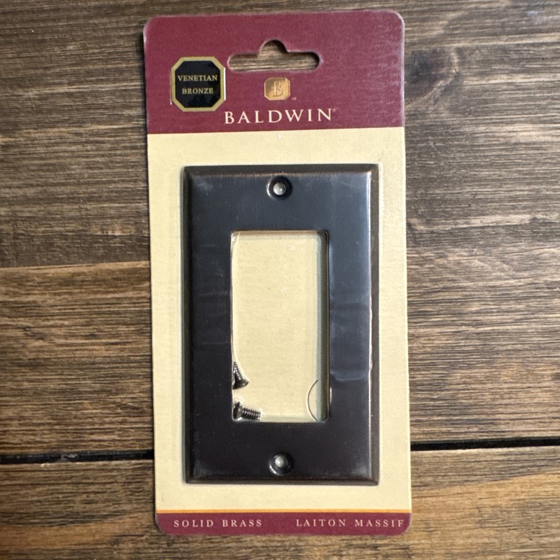 Baldwin Solid Brass Venetian Bronze Switch Plate Cover Rocker Single Lot Of 4 gallery