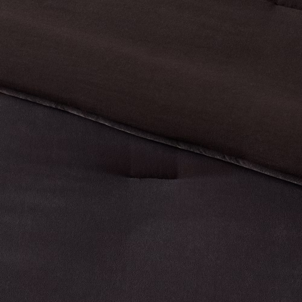 King Lustrous Velvet Comforter & Sham Set Black - Threshold gallery